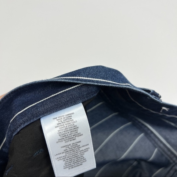 Current/Elliott Indigo Striped High Rise Vintage Cropped Slim Jeans - Picture 4 of 5